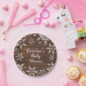 冬の赤ちゃんシャワー雪素朴片 ペーパープレート (パーティー)