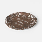 冬の赤ちゃんシャワー雪素朴片 ペーパープレート (アングル)