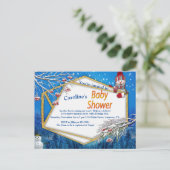 冬の赤ちゃんシャワー インビテーションポストカード (スタンド正面)