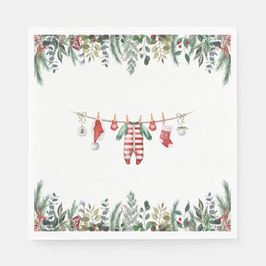 冬の赤ちゃんシャワー スタンダードランチョンナプキン (正面)