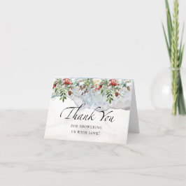 冬の赤ちゃんシャワー。ベビー外は寒い サンキューカード