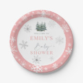 冬の赤ちゃんシャワー ペーパープレート (正面)