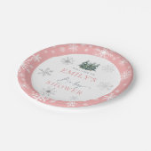 冬の赤ちゃんシャワー ペーパープレート (アングル)