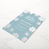 冬の赤ちゃんシャワー 箔招待状 (回転した状態)