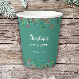 冬の赤ちゃんシャワー 紙コップ