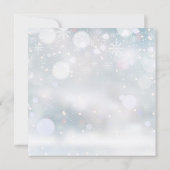 冬の赤ちゃんシャワー 雪のデザイン 招待状 (裏面)