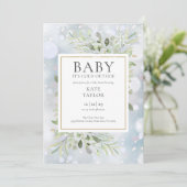 冬の赤ちゃんシャワーQRコードデザイン Baby It's Cold Outside 招待状 (スタンド正面)