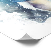 冬の赤ちゃんペンギン 水彩画 ぬりえ 子供部屋 インテリア印刷物 ポスター (角)