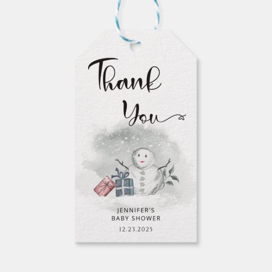 冬の赤ちゃん感謝していシャワーあなた ギフトタグ (裏面)