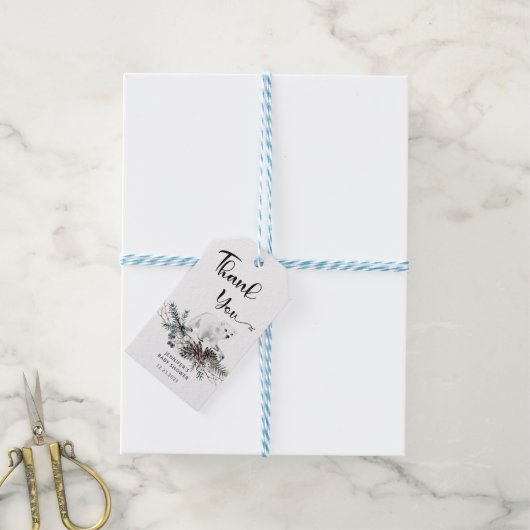 冬の赤ちゃん感謝していシャワーあなた ギフトタグ (より糸付き)