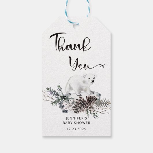 冬の赤ちゃん感謝していシャワーあなた ギフトタグ (裏面)