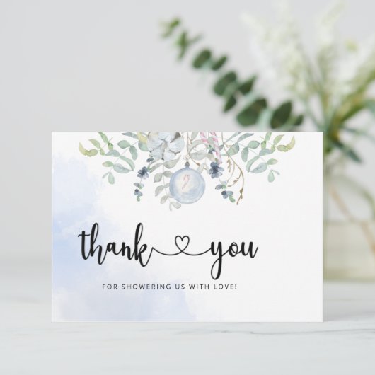 冬の赤ちゃん感謝していシャワーあなた サンキューカード (スタンド正面)