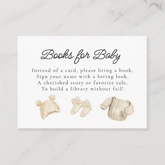 冬の赤ちゃん服のベビー挿入カード エンクロージャーカード (正面)