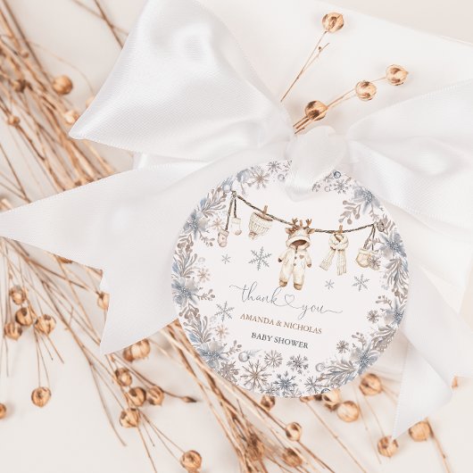 冬の赤ちゃん服ベビーシャワーありがとう フェイバータグ