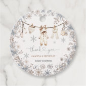 冬の赤ちゃん服ベビーシャワーありがとう フェイバータグ (正面)