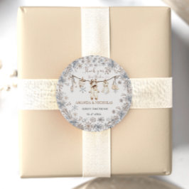 冬の赤ちゃん服ベビーシャワーありがとう ラウンドシール