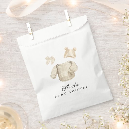 冬の赤ちゃん服男女兼用赤ちゃんシャワー フェイバーバッグ (クリップ留めされた状態)