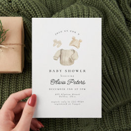 冬の赤ちゃん服男女兼用赤ちゃんシャワー 招待状