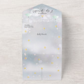 冬の赤ちゃん男女兼用のシャワーを振りかける オールインワン招待状 (外側)