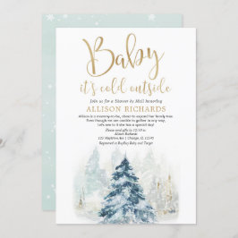 冬の赤ちゃん男女兼用シャワーでシャワー 招待状