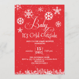 冬の赤ちゃん お外は寒いよ ベビーシャワー 招待状