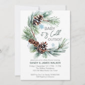 冬の赤ちゃん 赤ちゃんのおしゃれなパーティー 松のリース テンプレート (正面)