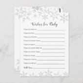 冬の赤ん坊のシャワーが銀の雪片を願う ポストカード (正面/裏面)