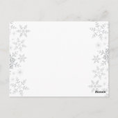 冬の赤ん坊のシャワーが銀の雪片を願う ポストカード (裏面)
