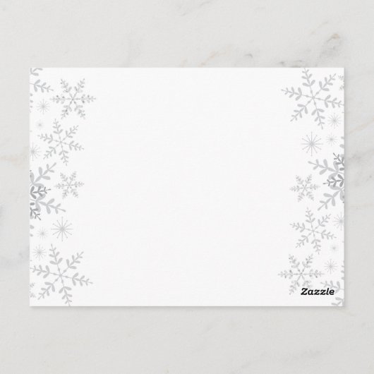 冬の赤ん坊のシャワーが銀の雪片を願う ポストカード (裏面)