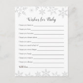 冬の赤ん坊のシャワーが銀の雪片を願う ポストカード (正面)