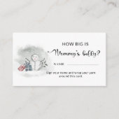 冬の赤ん坊のシャワーどのように大きいママのお腹 エンクロージャーカード (正面)