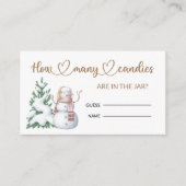 冬の赤ん坊のシャワー数を推測 エンクロージャーカード (正面)