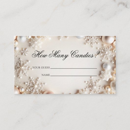 冬の赤ん坊のシャワー数を推測 エンクロージャーカード (正面)