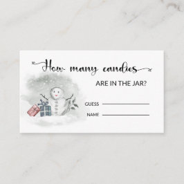 冬の赤ん坊のシャワー数を推測 エンクロージャーカード