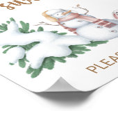 冬の赤ん坊のシャワー、ベビーは甘いごちそうを取る ポスター (角)