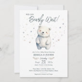 冬の赤ん坊シャワーを心待ちにする 招待状 (正面)