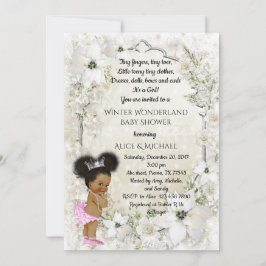 冬の赤ん坊シャワー女の子、Etnic、冬のワンダーランド 招待状
