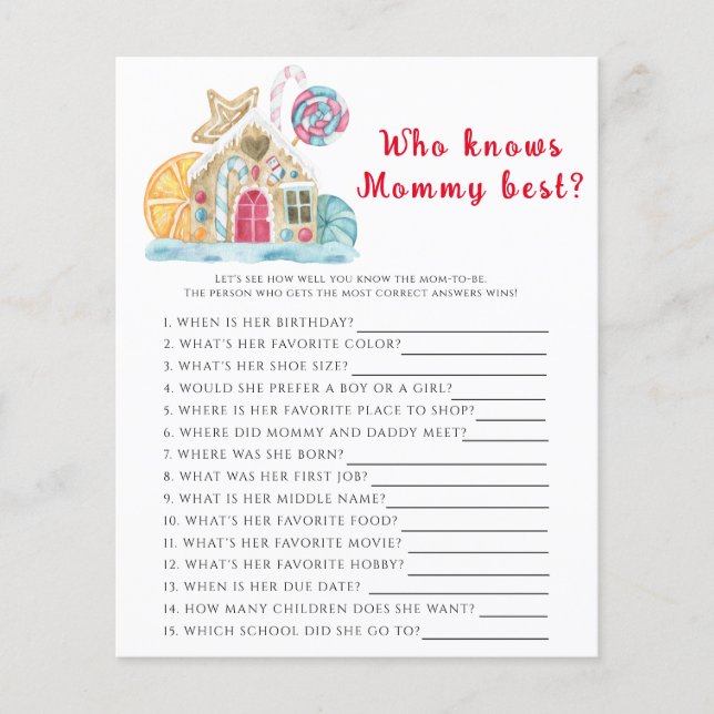 冬の赤ん坊シャワー、誰がママを知っ最高のている (正面)