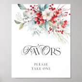 冬の赤エレガントフローラの好意を取って下さい ポスター (正面)