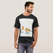 冬の赤コマドリ Tシャツ (正面フル)