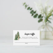 冬の赤素朴ちゃんシャワーおむつラッフルカード エンクロージャーカード (スタンド正面)