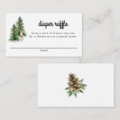 冬の赤素朴ちゃんシャワーおむつラッフルカード エンクロージャーカード (正面/裏面)