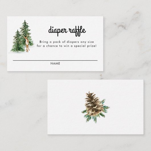 冬の赤素朴ちゃんシャワーおむつラッフルカード エンクロージャーカード (正面/裏面)