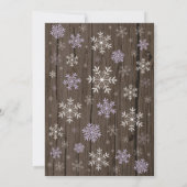 冬の赤素朴ちゃんシャワーパープルホワイトスノーフレーク 招待状 (裏面)