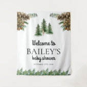 冬の赤素朴ちゃんシャワー歓迎サイン タペストリー (正面)