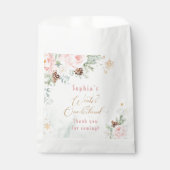 冬の赤面ピンクの冬のオネダーランドの誕生日 フェイバーバッグ (正面)