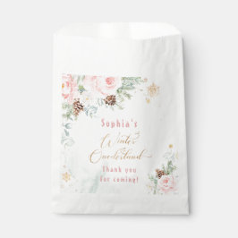 冬の赤面ピンクの冬のオネダーランドの誕生日 フェイバーバッグ