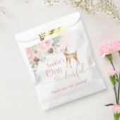 冬の赤面ピンクの最初の誕生日の鹿 フェイバーバッグ (封をした状態)