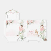 冬の赤面ピンクの最初の誕生日の鹿 フェイバーボックス (折り畳みなし)