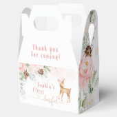 冬の赤面ピンクの最初の誕生日の鹿 フェイバーボックス (オープン)